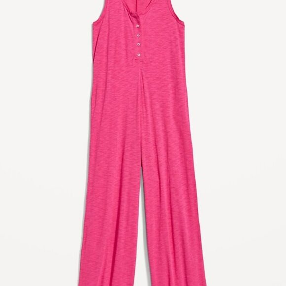 Sunday Sleep Sleeveless Slub-Knit Henley Jumpsuit - Picture 4 of 6